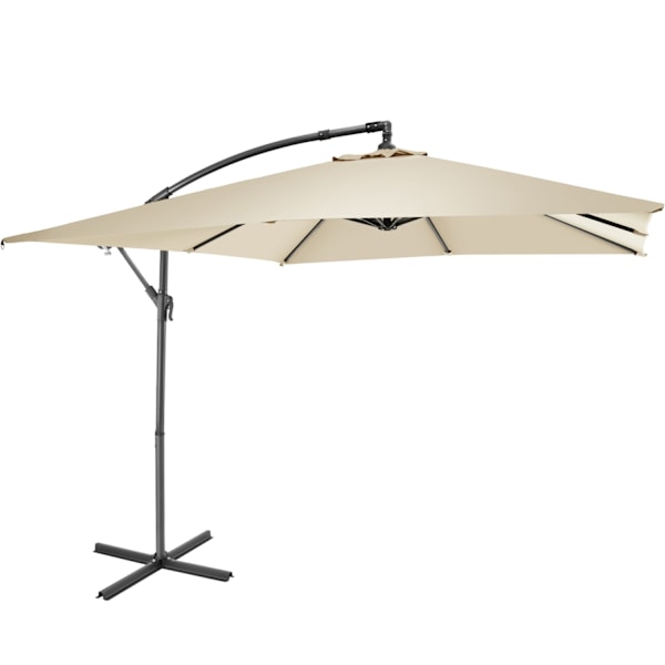 tectake Parasol Apollon med håndsving 2,5 x 2,5 m -  beige Beige