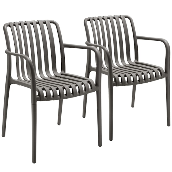 Havestole Alcudia, vejrbestandige, stabelbare - anthrazit,Sæt med 2 stk. Graphite grey