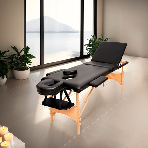tectake Massagebriks med 3 zoner, polstring + taske -  sort Black