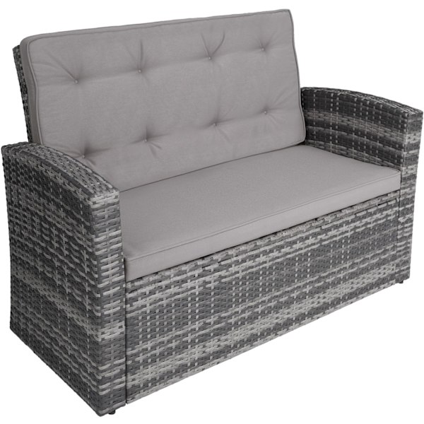 tectake Polyrattan loungesæt Bari -  grå Grey