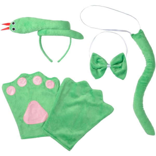 tectake Accessories-sæt Slange kostume Green one size