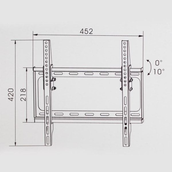 tectake TV-ophæng for 26-75 tommer (66-191 cm.) (Vipbar + Vaterpas) Black