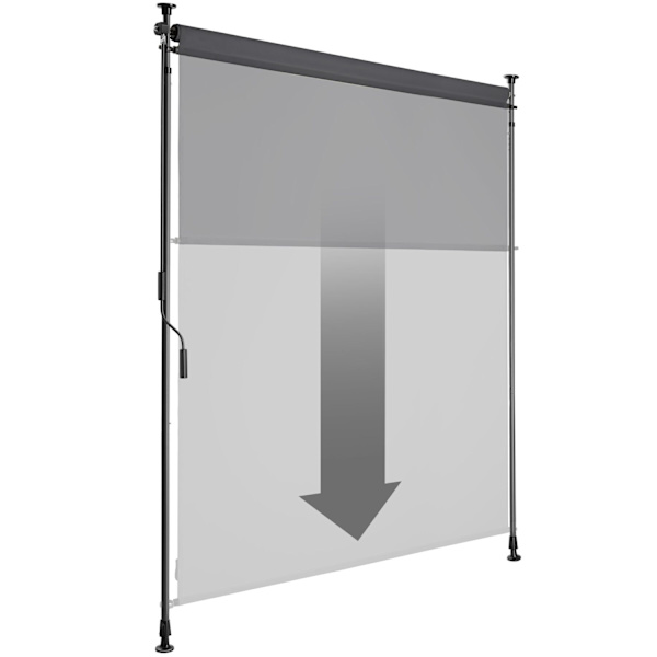 Klemmemarkise Taija med håndsving - 120 x 310 cm,sort Black