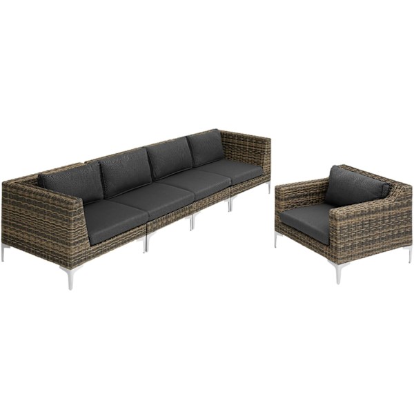 tectake Modul havemøbler Villanova - midterdel aluminium Grey