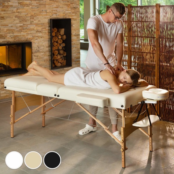 tectake Massagebriks med 3 zoner 10cm polstring + taske -  beige Beige