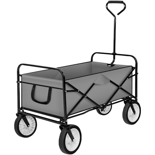 tectake Foldbar trækvogn, bæreevne 80 kg -  grå Grey