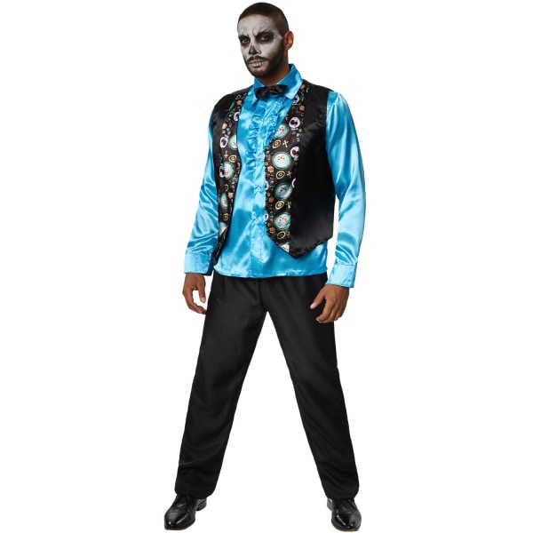 tectake Halloween Disco king kostume Blue XL