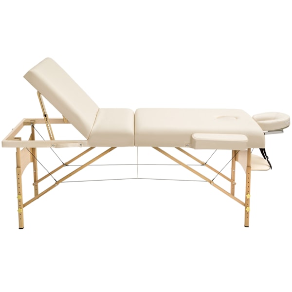 tectake 3-zoners massagebriks Somwang med 7,5 cm polstring, hjul og træramme -  beige Beige