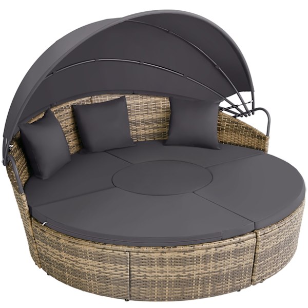 Rund daybed i polyrattan Santorini - natur Nature