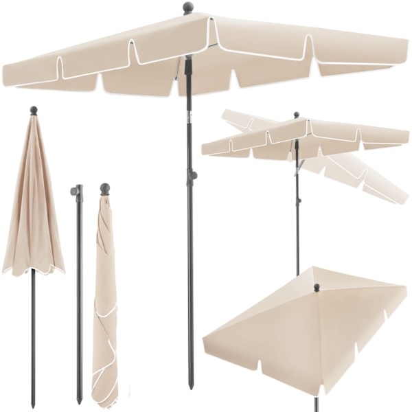 tectake Parasol Vanessa 200x125cm -  beige Beige