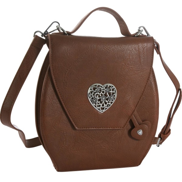 tectake Håndtaske med stor hjerte-dekoration -  brun Brown one size