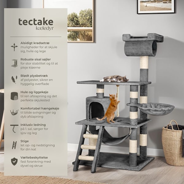 tectake Kradsetræ Stokeley -  grå Grey