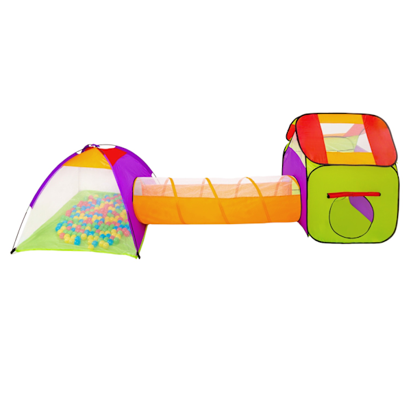 tectake Børnetelt med tunnel, 200 bolde og taske -  flere farver Multicolor