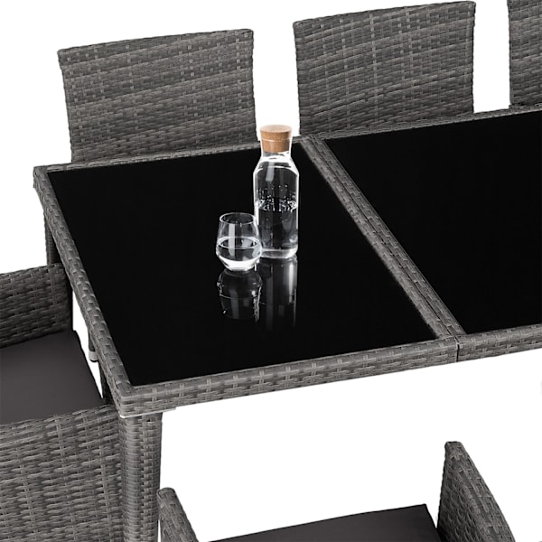 tectake Polyrattan loungesæt Menorca -  grå Grey