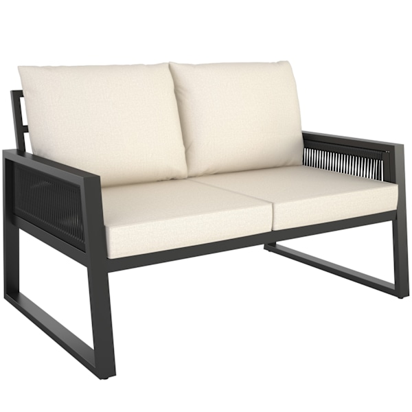 tectake Gartenlounge-sæt Captive i reb-design - Sæt 1 (1 x sofa / 1 x bord / 2 x lænestole) Sæt 1 (1 x sofa / 1 x bord / 2 x lænestole) Graphite grey