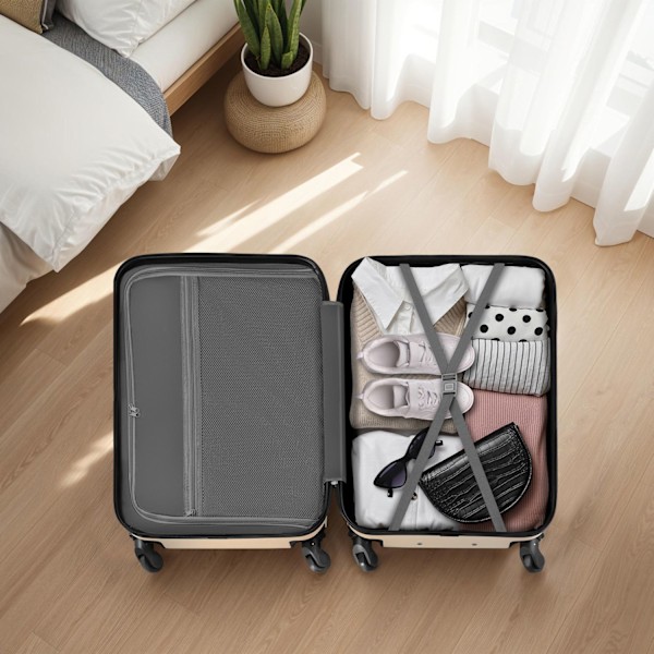 tectake Kuffertsæt hardcase -  champagnefarvet Champagne one size