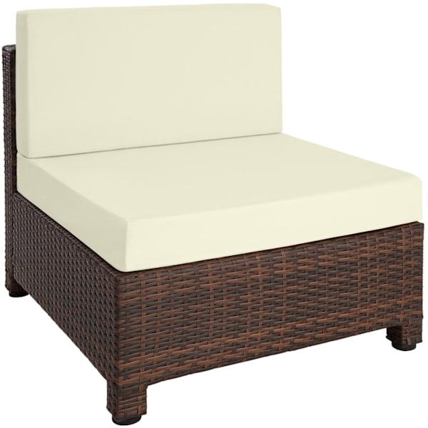 tectake Polyrattan loungesæt med aluminiumstel -  sort/brun Brown