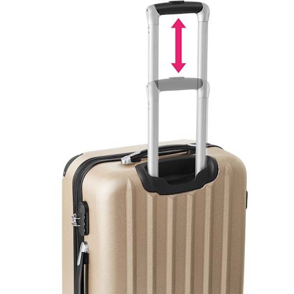 tectake Kuffertsæt hardcase -  champagnefarvet Champagne one size