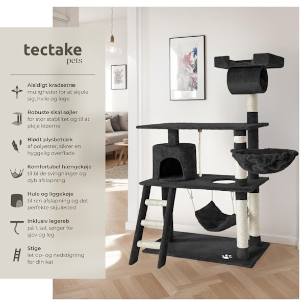 tectake Kradsetræ Mike -  sort Black