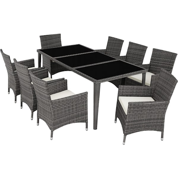 tectake Polyrattan loungesæt Menorca -  grå Grey
