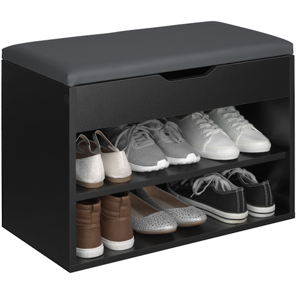 tectake Skoreol Jasmina 60x30x43,5cm -  sort Black