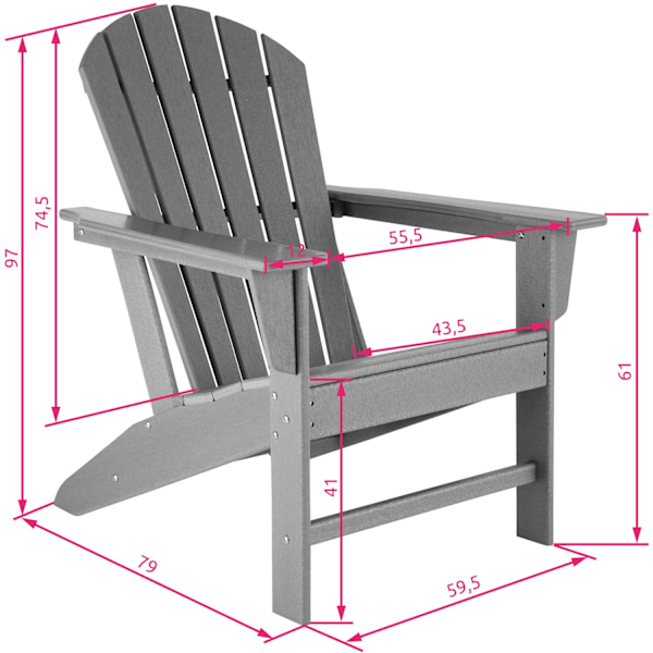 tectake Havestol -  lysegrå Light grey