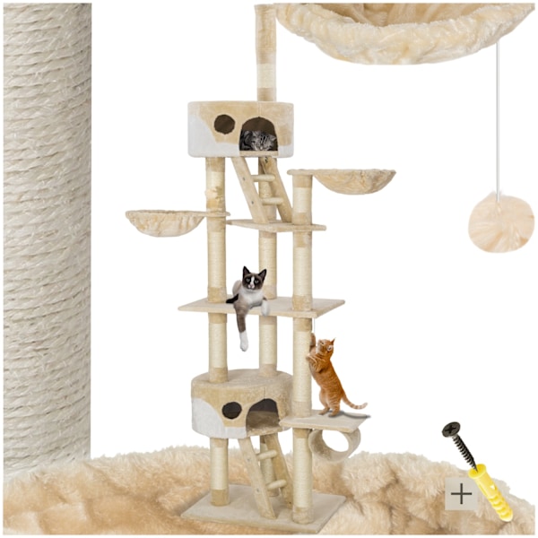tectake Kradsetræ Hansi -  beige/hvid White