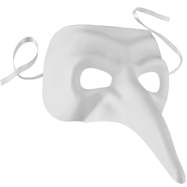 tectake Venetiansk maske med lang næse -  hvid White