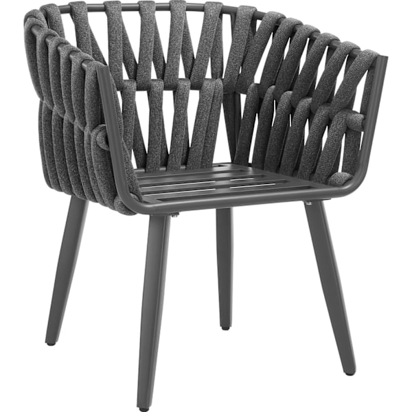 tectake Stol Lugano i reb-design med aluminiumsstel Graphite grey