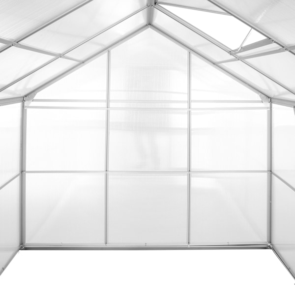 tectake Drivhus af aluminium, UV-bestandigt, 185x190x195cm Transparent