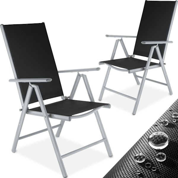 tectake Klapstol i aluminium 2 stk. -  sølv Silver