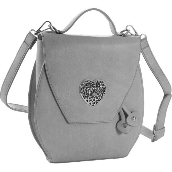 tectake Håndtaske med stor hjerte-dekoration -  grå Grey one size