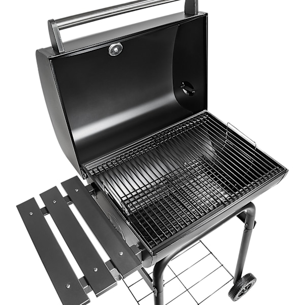 tectake Grill med termometer og hjul Black