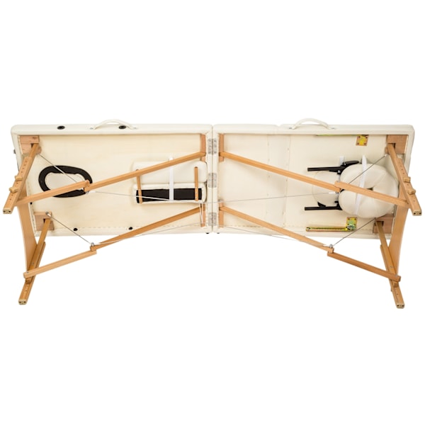 tectake 3-zoners massagebriks sæt Daniel med polstring, hjul og træstel -  beige Beige