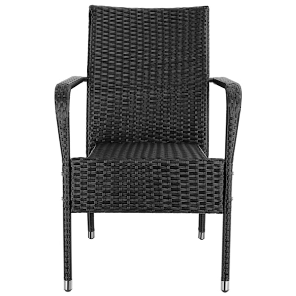 tectake Havestol Girona, stabelbar, belastning 120 kg - Sæt med 6 stk. Sæt med 6 stk. Black