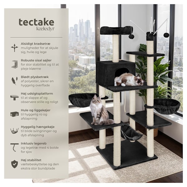 tectake Kradsetræ Lilou -  sort Black