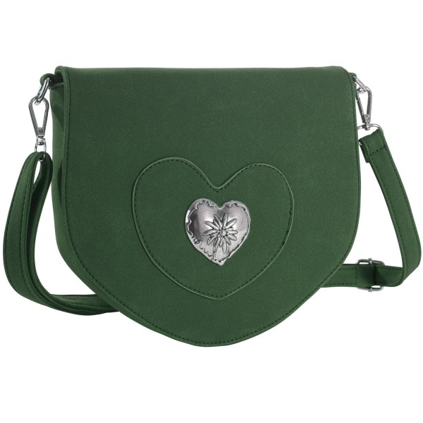 tectake Håndtaske med hjerte -  grøn Green one size