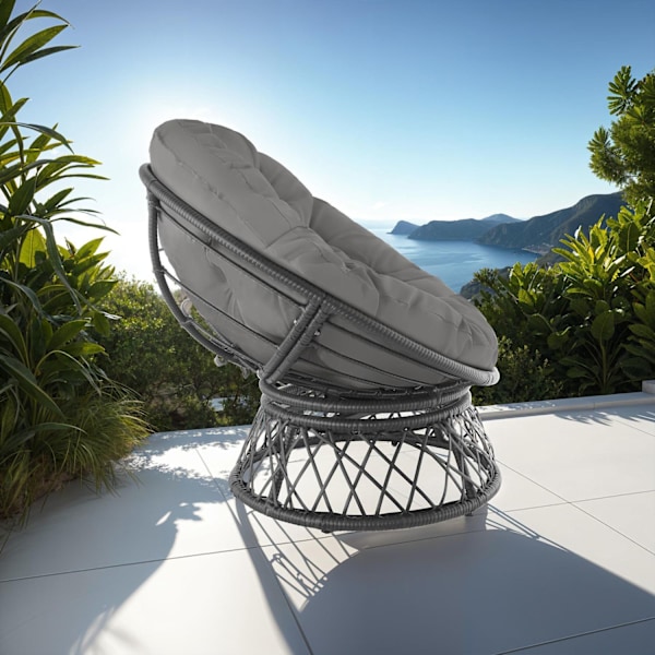 tectake Polyrattan havestol Gargano -  sort Black