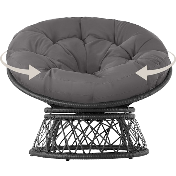 tectake Polyrattan havestol Gargano -  sort Black