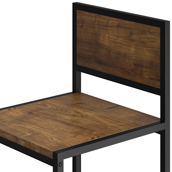 tectake Spisebordssæt Milton -  Industrielt mørkt træ, rustikt Dark brown