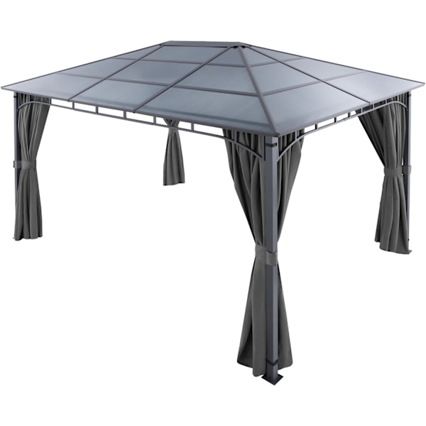 tectake Pavillon Caracas, polycarbonat-tagplader - 3 x 4 m 3 x 4 m Grey