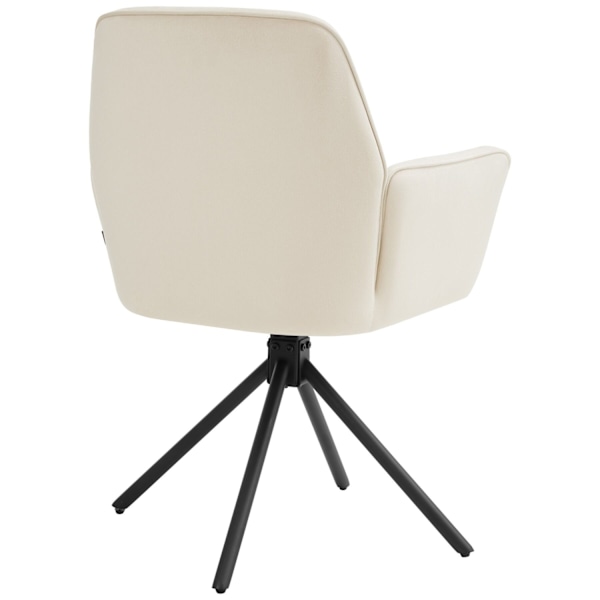 Stol Lenia, polstret - Velour creme/sort,Sæt med 6 stk. Velour creme/sort