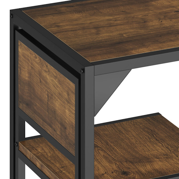 tectake Spisebordssæt Milton -  Industrielt mørkt træ, rustikt Dark brown