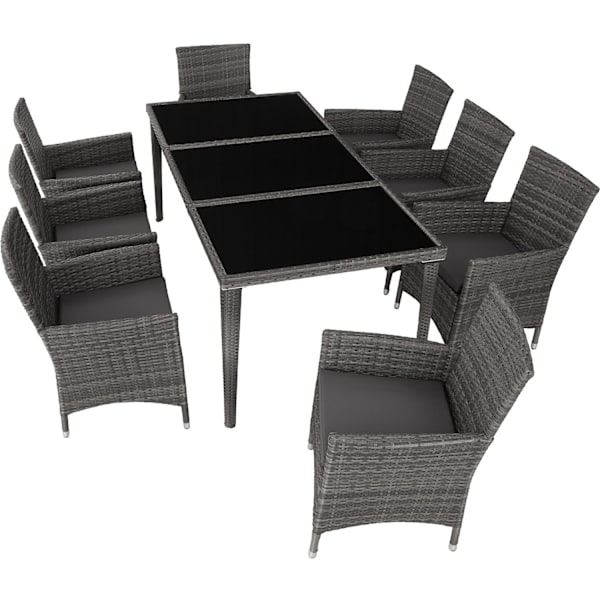 tectake Polyrattan loungesæt Menorca -  grå Grey
