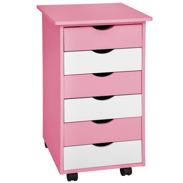 tectake Skrivebord og rulleskab -  lyserød Light pink