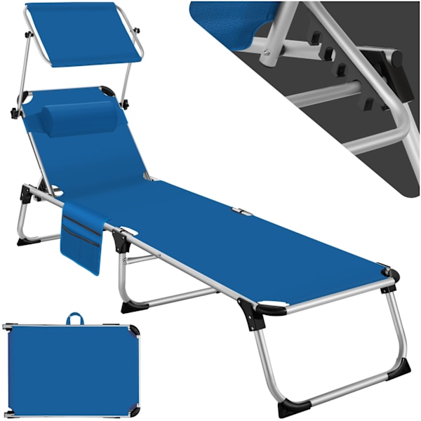 tectake Solseng Aurelie af aluminium, 6-trins -  blå Blue