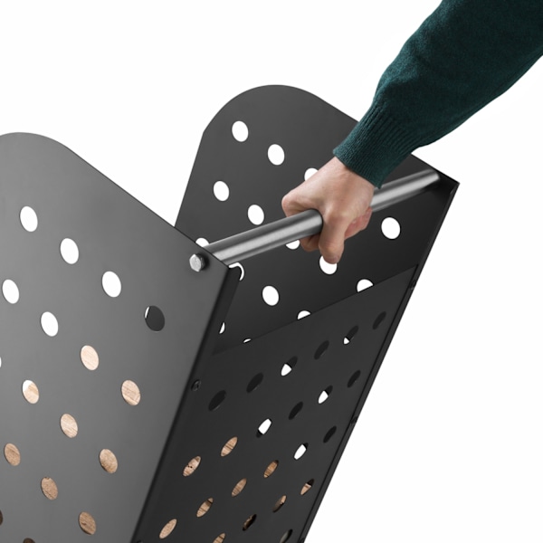 tectake Brændeholder med hjul Black