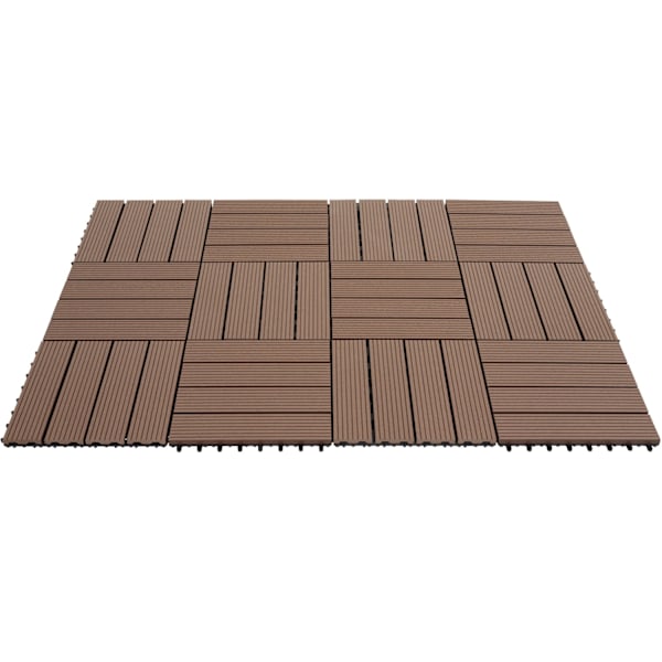 tectake Sæt terrassebrædder Tegulas -  brun Brown