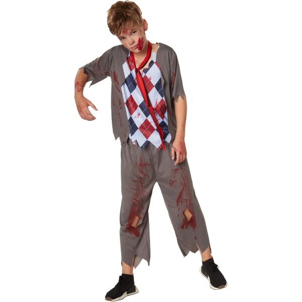 tectake Halloween skoledreng børnekostume Brown 128 (7-8y)