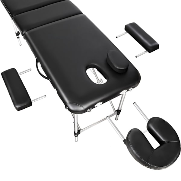 tectake Massagebriks i aluminium med 3 zoner, 5 cm polstring + taske -  sort Black